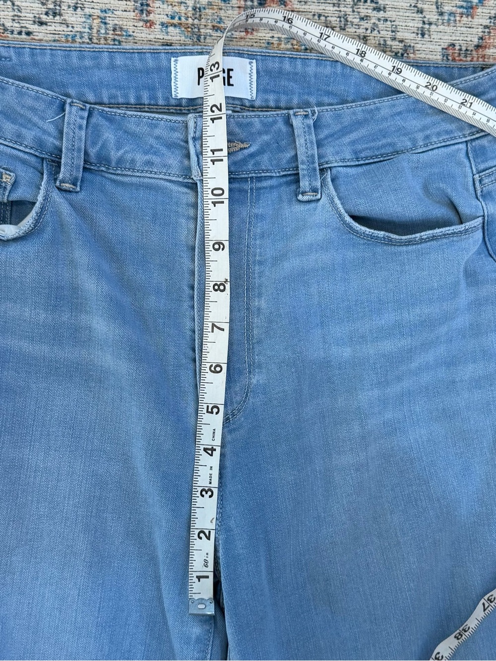 PAIGE Genesee Wide Leg Jeans 29 Ethel Light Wash High Rise Stretch Denim - Picture 13 of 14